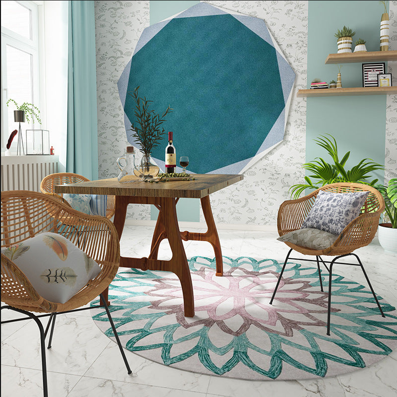 Abstract Geometric Circular Floor Mats, Living Room Bedroom Decoration