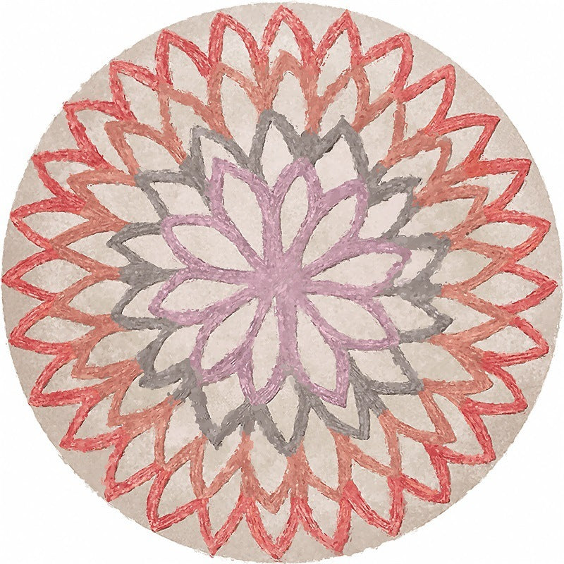 Abstract Geometric Circular Floor Mats, Living Room Bedroom Decoration