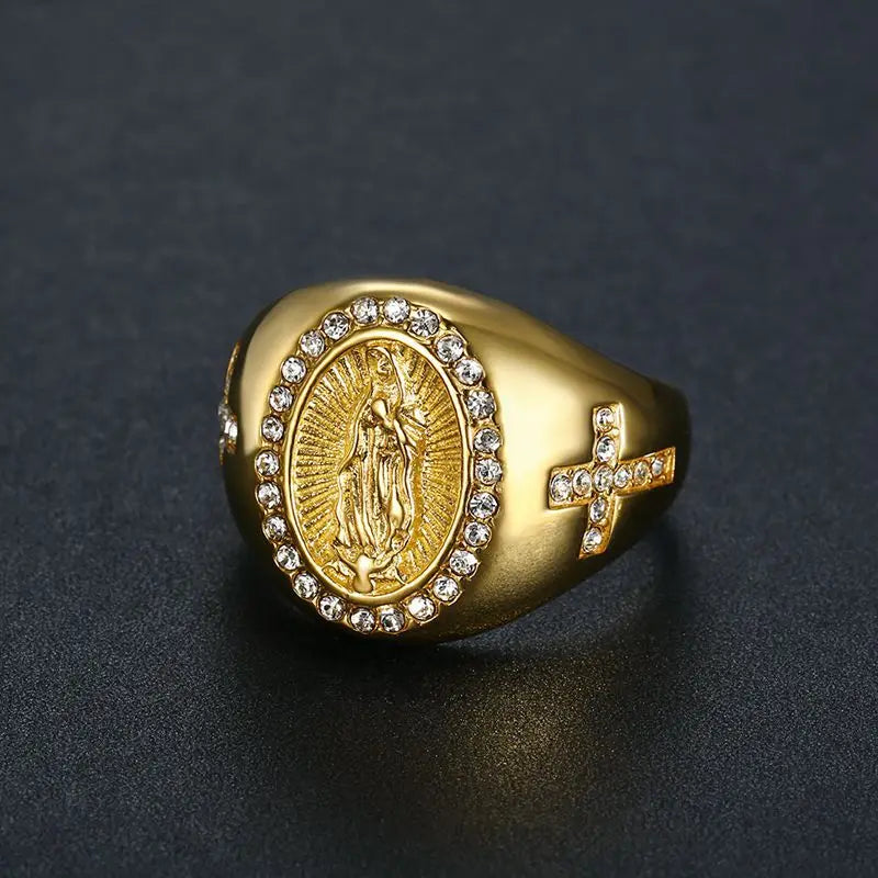 Men's Gold color Cubic Zirconia