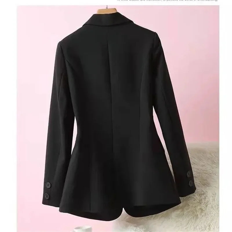 Fashion Solid Slim Jacket Female