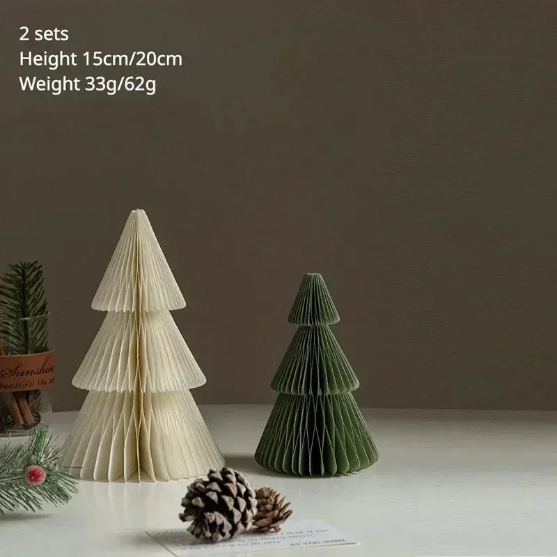 Christmas decoration paper christmas tree creative honeycomb folding table ornaments window scene decoration gift pendant