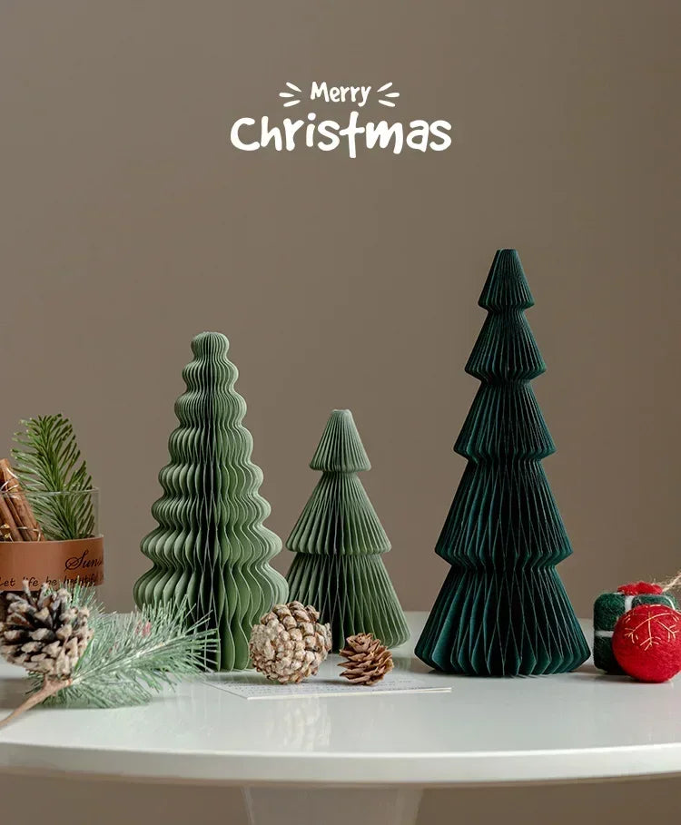 Christmas decoration paper christmas tree creative honeycomb folding table ornaments window scene decoration gift pendant