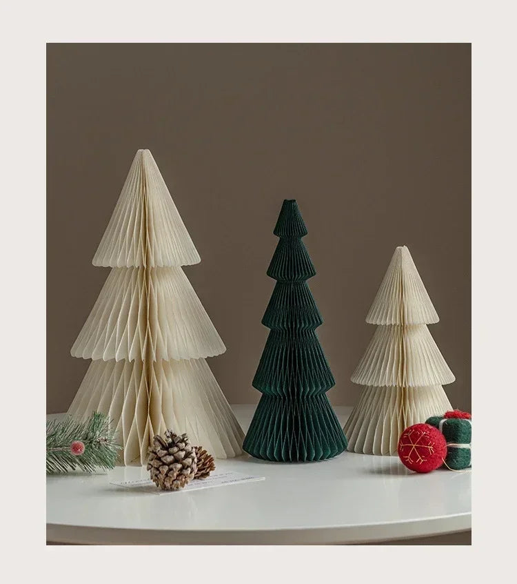 Christmas decoration paper christmas tree creative honeycomb folding table ornaments window scene decoration gift pendant