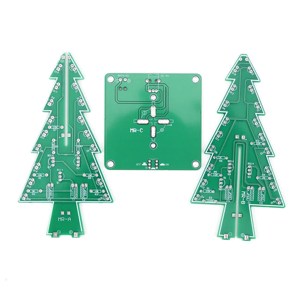 Lower Energy Consumption Soldering Practice Kit DIY 3D Christmas Tree Battery/USB Powered Electronic Exercise Kit for DIY Lovers