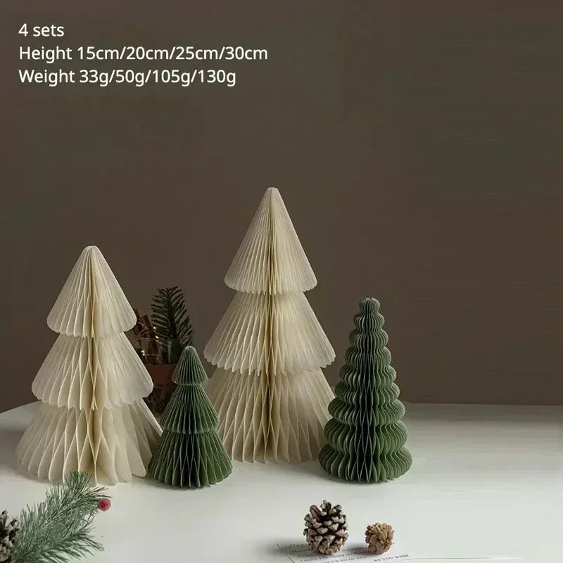 Christmas decoration paper christmas tree creative honeycomb folding table ornaments window scene decoration gift pendant