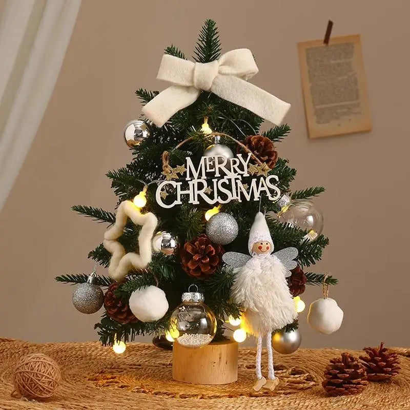 2025 New DIY Christmas Tree Mini Christmas Tree 45cm Tabletop Home Decoration Xmas Tree Ornaments Christmas Party New Year