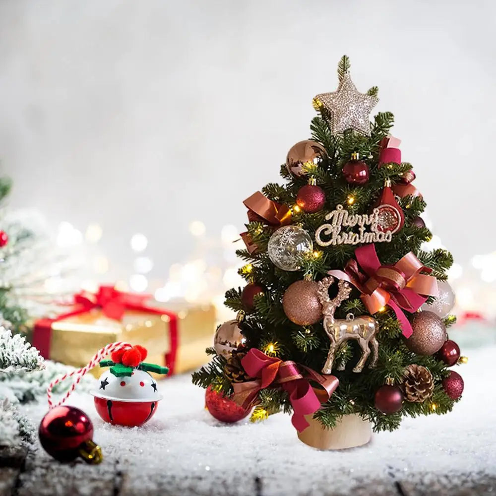 2025 New DIY Christmas Tree Mini Christmas Tree 45cm Tabletop Home Decoration Xmas Tree Ornaments Christmas Party New Year