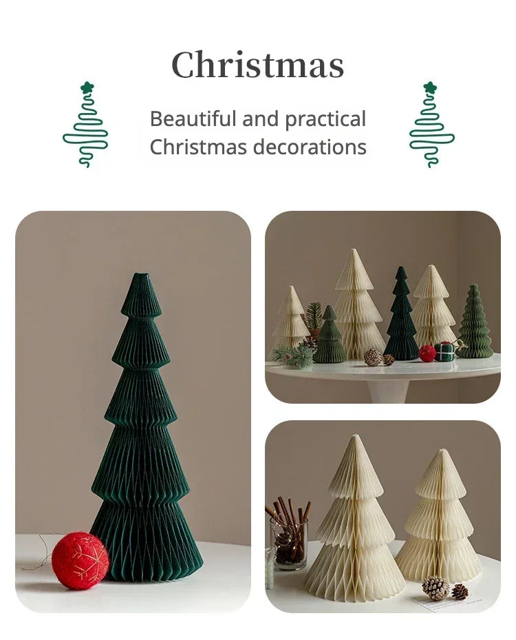 Christmas decoration paper christmas tree creative honeycomb folding table ornaments window scene decoration gift pendant