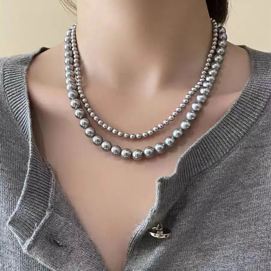 Gray Pearl Necklace for Women's