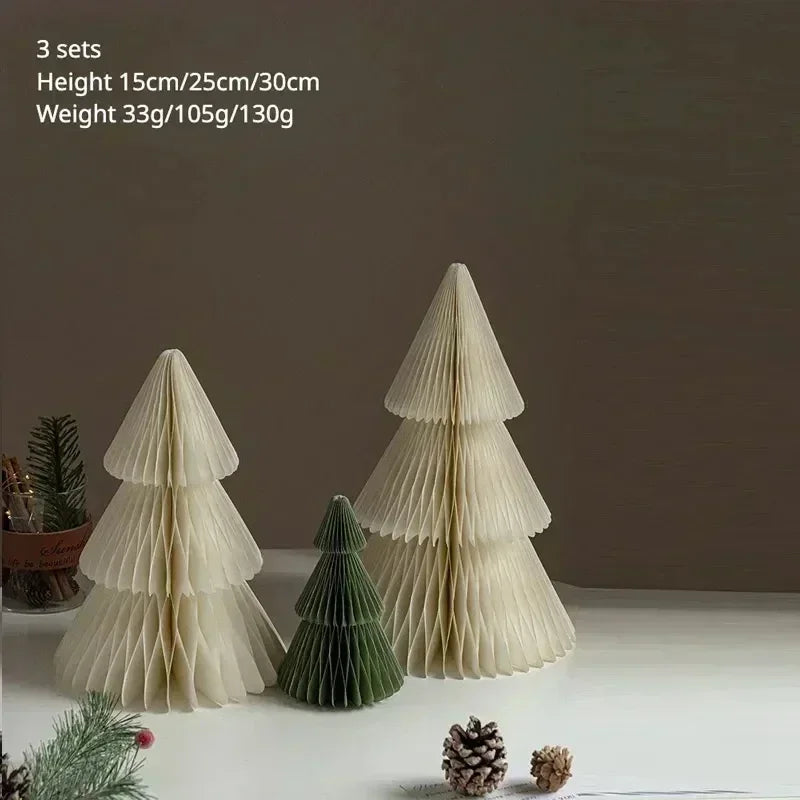 Christmas decoration paper christmas tree creative honeycomb folding table ornaments window scene decoration gift pendant