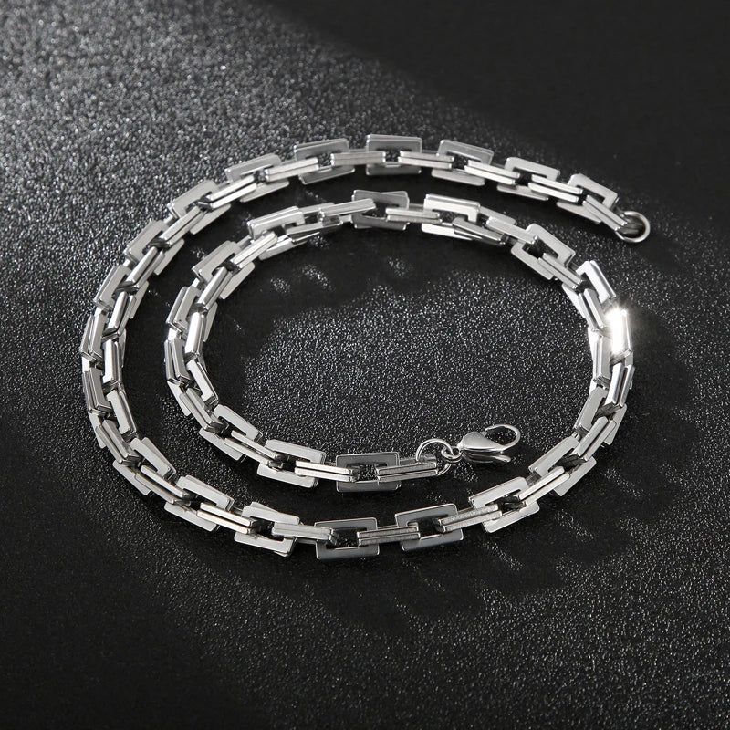 Men's Necklace Silver Color Stainless