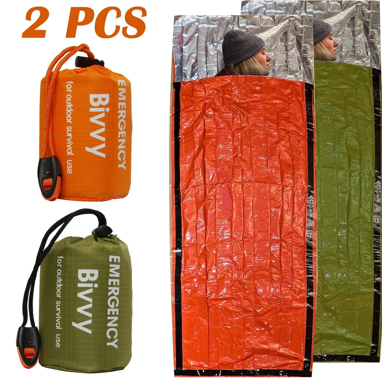 Emergency Sleeping Bag Survival Bag Survival Emergency Bivy Sack Portable Blanket Thermal Outdoor Camping Ultralight Gear Ifak