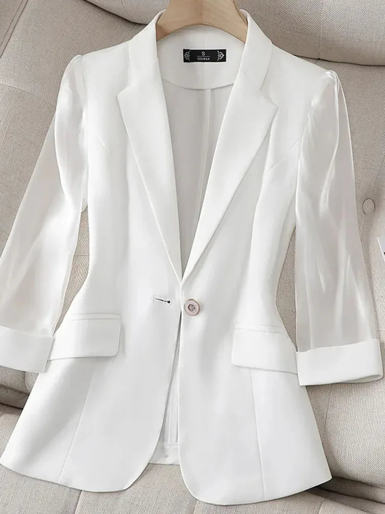 Sleeves Casual Jacket Lady Office Blazer