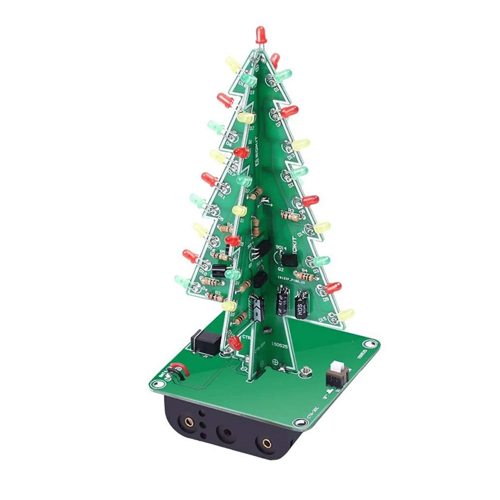 Lower Energy Consumption Soldering Practice Kit DIY 3D Christmas Tree Battery/USB Powered Electronic Exercise Kit for DIY Lovers