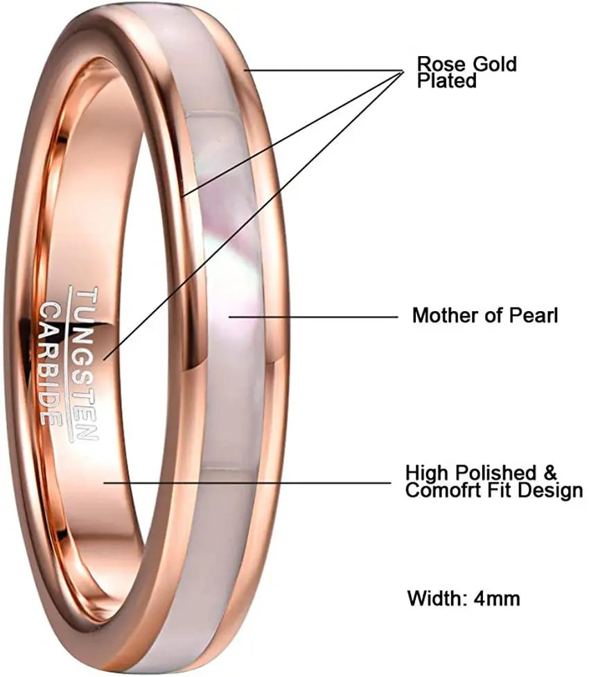 Women's Rose Gold Tungsten Steel Ring