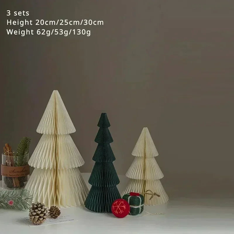 Christmas decoration paper christmas tree creative honeycomb folding table ornaments window scene decoration gift pendant