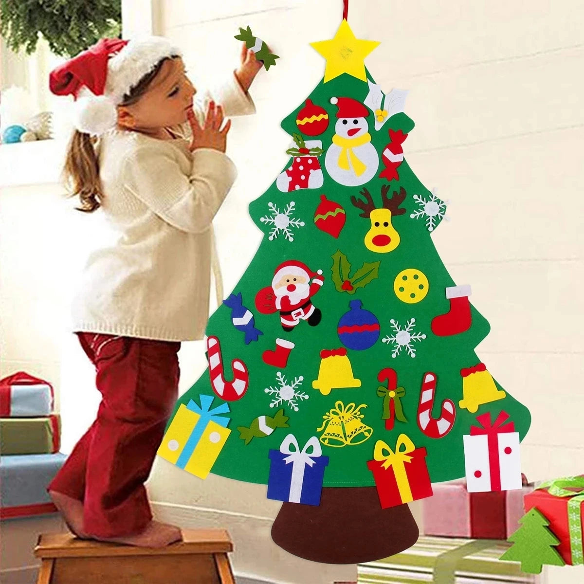 DIY Felt Christmas Tree Merry Christmas Decorations For Home 2024 Cristmas Ornament Xmas Navidad Gifts Santa Claus New Year 2025