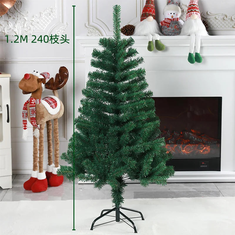 2.1m~1.2m PVC Large Christmas Tree Encryption Green Snow Tree Christmas Decoration 2025 New Year Home Party Hotel Scene Decor