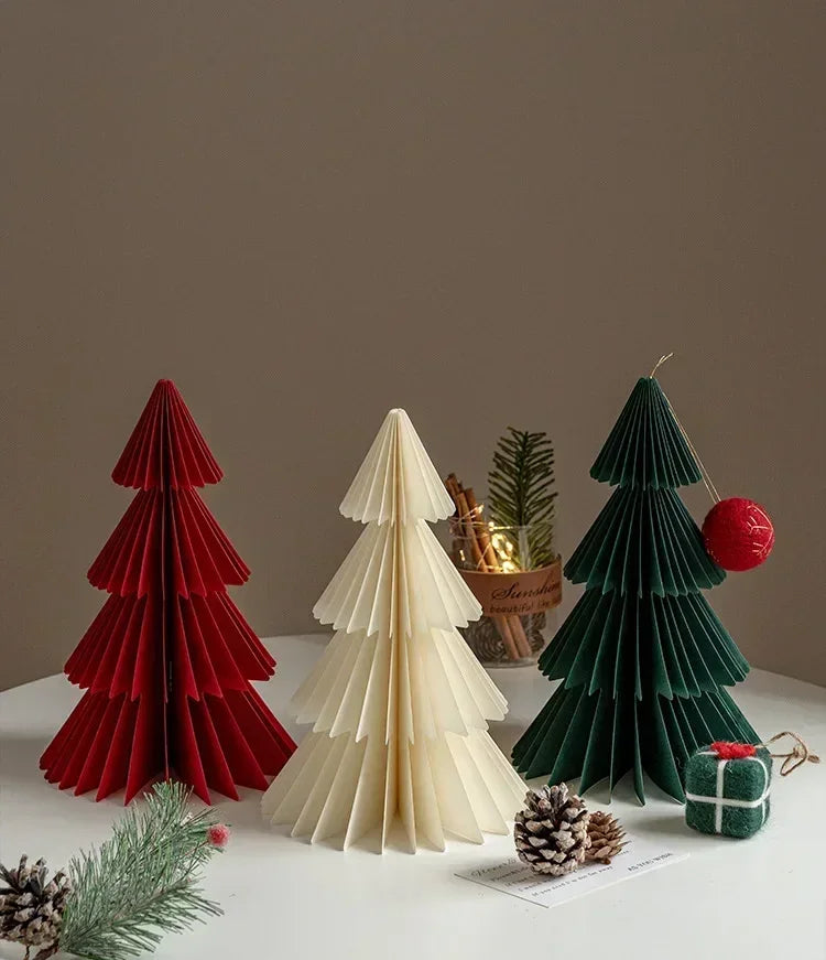 Christmas decoration paper christmas tree creative honeycomb folding table ornaments window scene decoration gift pendant