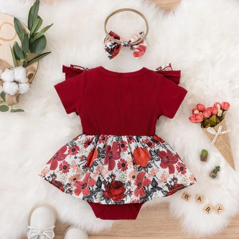 Floral Clothes Baby Crawling Clothes