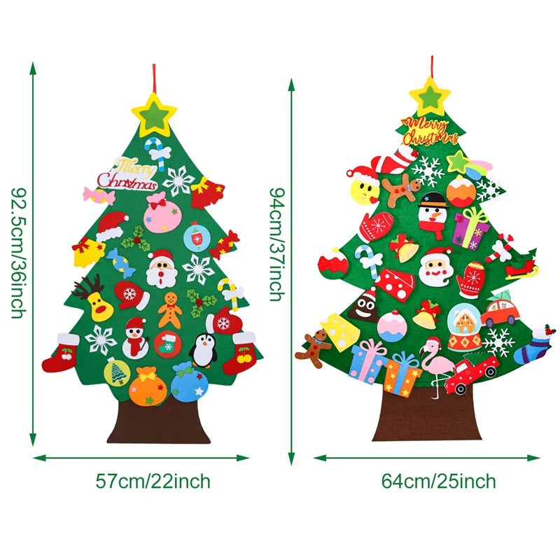 DIY Felt Christmas Tree Merry Christmas Decorations For Home 2024 Cristmas Ornament Xmas Navidad Gifts Santa Claus New Year 2025