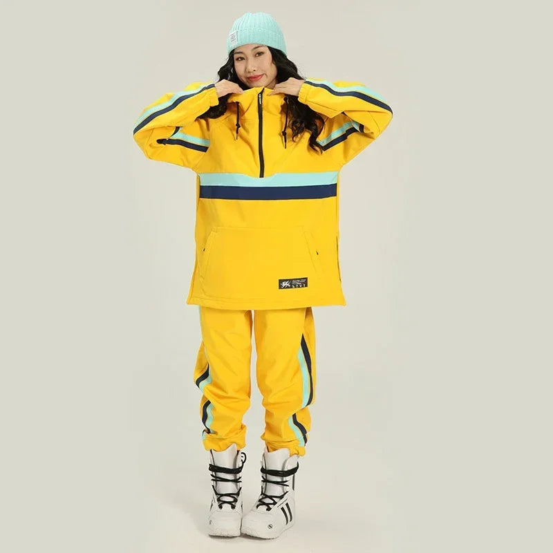 2024 Outdoor Hooded Jacket Pants Men Snowboard Suits Mountain Woman Ski Sets Winter Waterproof Heated Male Tracksuits Clothes