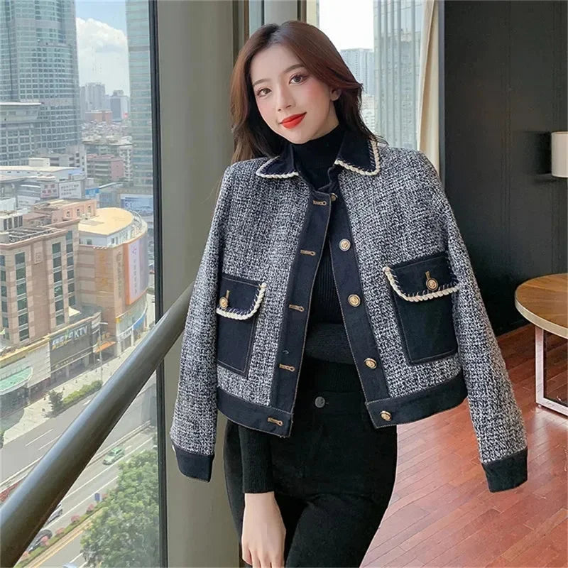 Patchwork Denim Coat Women's