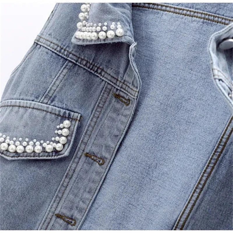 Denim Jacket Waistcoat Women's