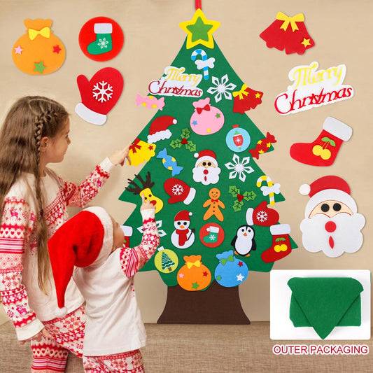 DIY Felt Christmas Tree Merry Christmas Decorations For Home 2024 Cristmas Ornament Xmas Navidad Gifts Santa Claus New Year 2025