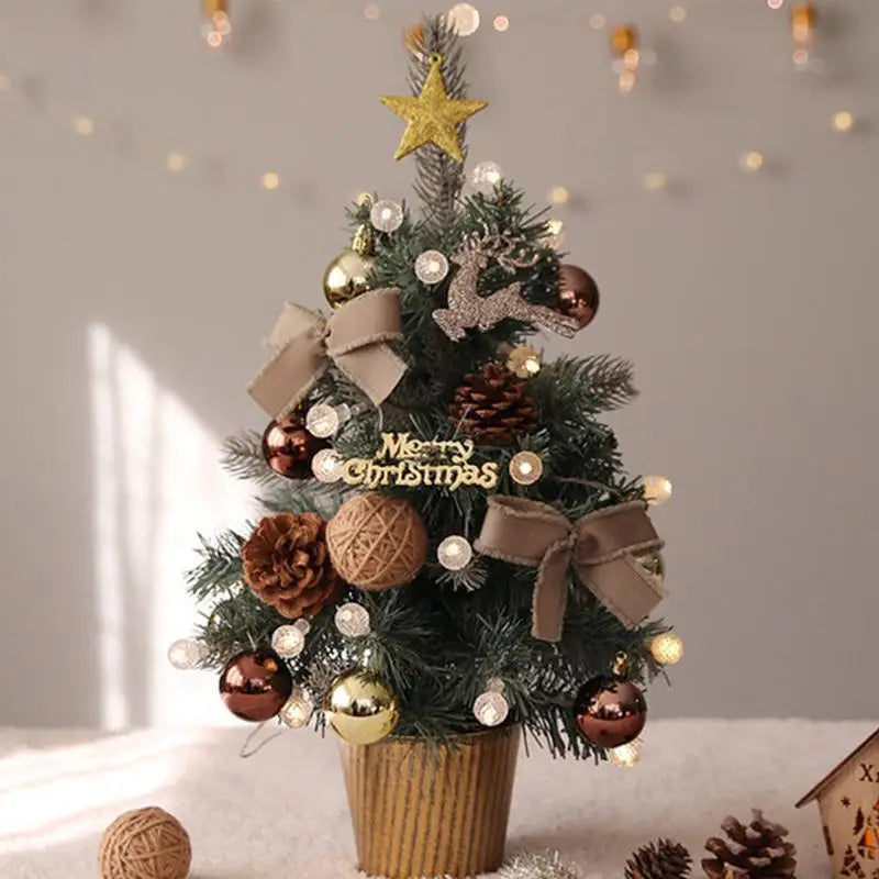 2025 New DIY Christmas Tree Mini Christmas Tree 45cm Tabletop Home Decoration Xmas Tree Ornaments Christmas Party New Year