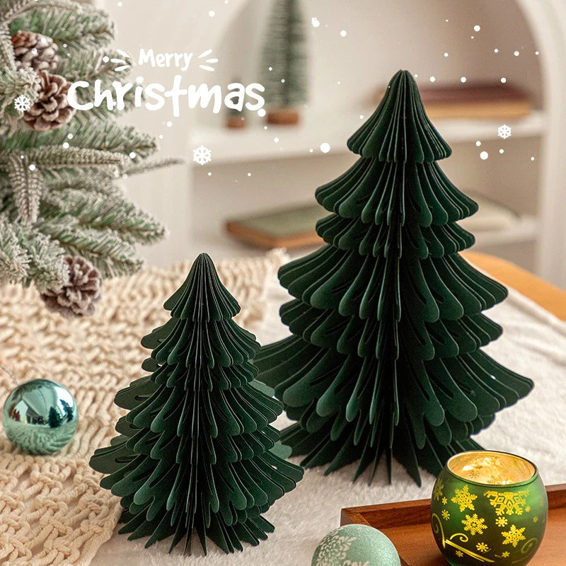 Christmas Honeycomb Ball 3D Christmas Tree Ornament Paper Hanging Xmas Decoration 2025 Party Favors Navidad New Year Kids Gift