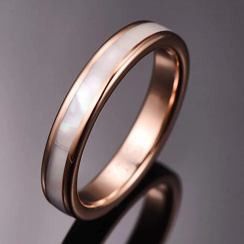 Women's Rose Gold Tungsten Steel Ring