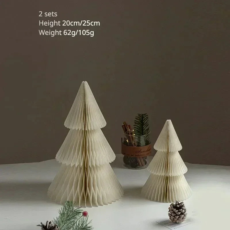 Christmas decoration paper christmas tree creative honeycomb folding table ornaments window scene decoration gift pendant