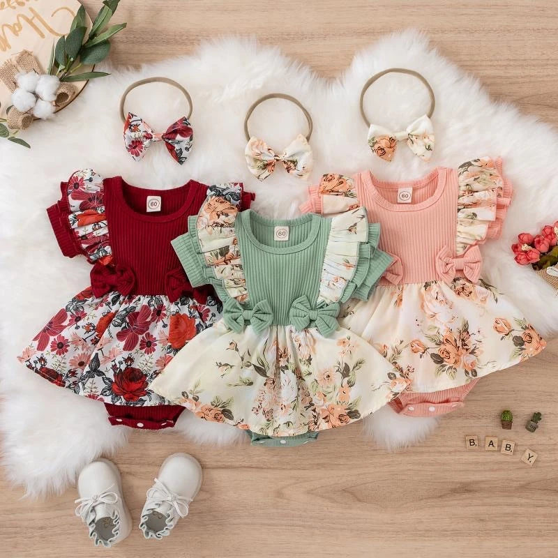 Floral Clothes Baby Crawling Clothes