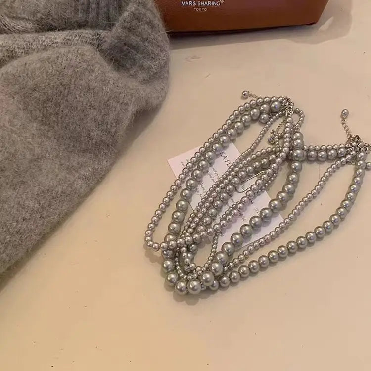 Gray Pearl Necklace for Women's