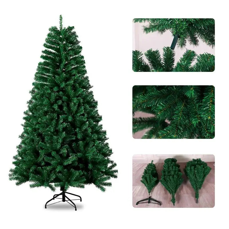 2.1m~1.2m PVC Large Christmas Tree Encryption Green Snow Tree Christmas Decoration 2025 New Year Home Party Hotel Scene Decor