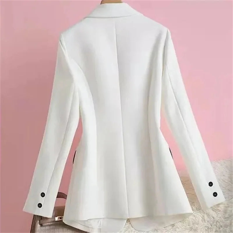 Fashion Solid Slim Jacket Female