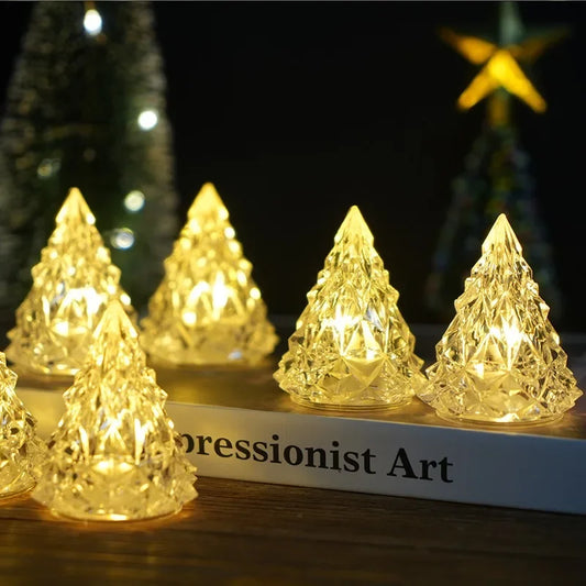 1/2Pcs Christmas Decoration 16CM Luminous Christmas Tree for Home Decor Xmas Party Navidad New Year New Year 2025 Gifts Ornament