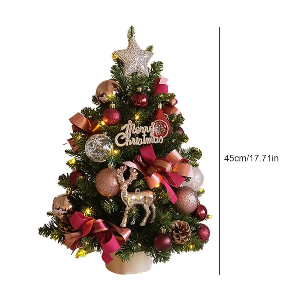 2025 New DIY Christmas Tree Mini Christmas Tree 45cm Tabletop Home Decoration Xmas Tree Ornaments Christmas Party New Year