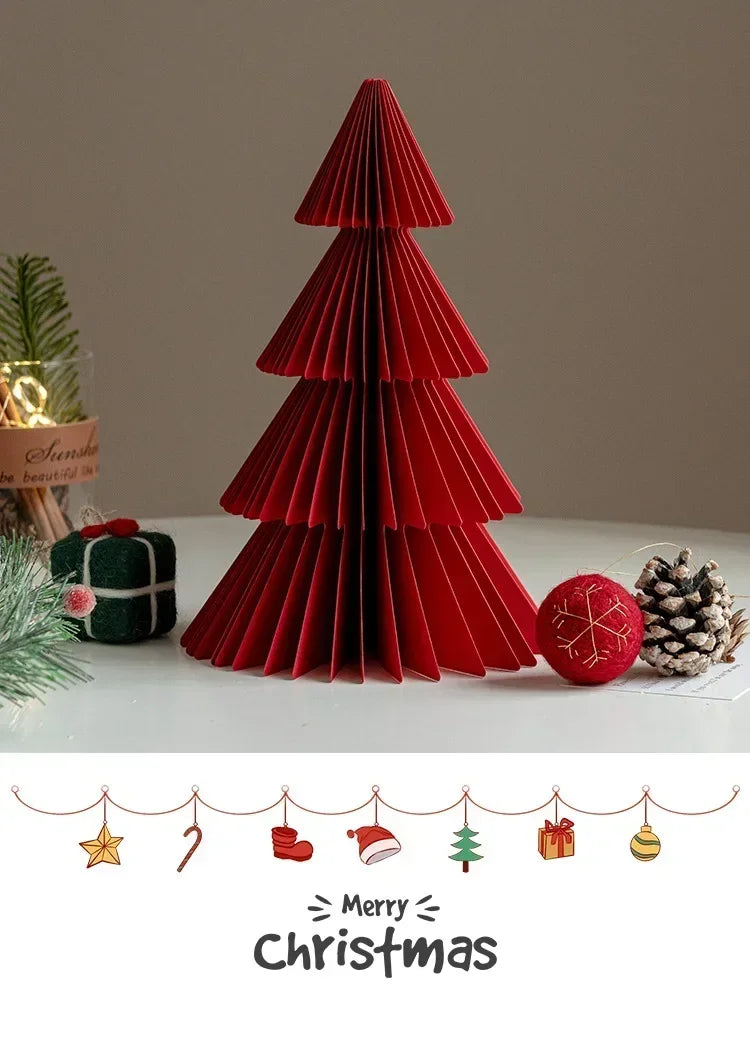 Christmas decoration paper christmas tree creative honeycomb folding table ornaments window scene decoration gift pendant