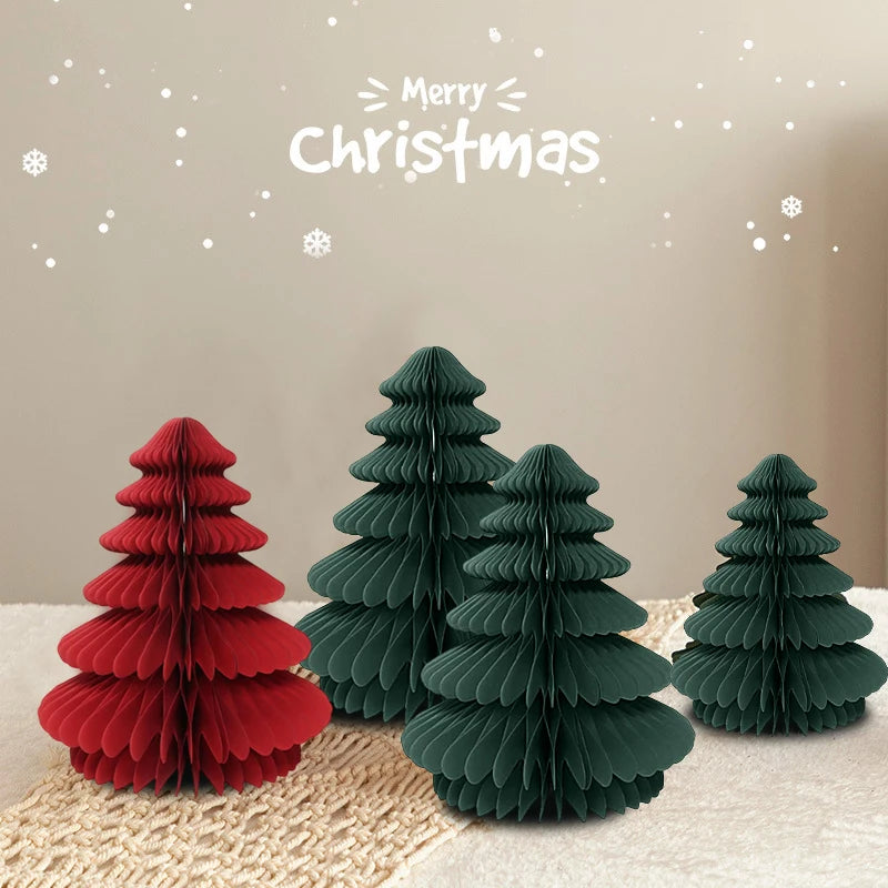 Christmas Honeycomb Ball 3D Christmas Tree Ornament Paper Hanging Xmas Decoration 2025 Party Favors Navidad New Year Kids Gift