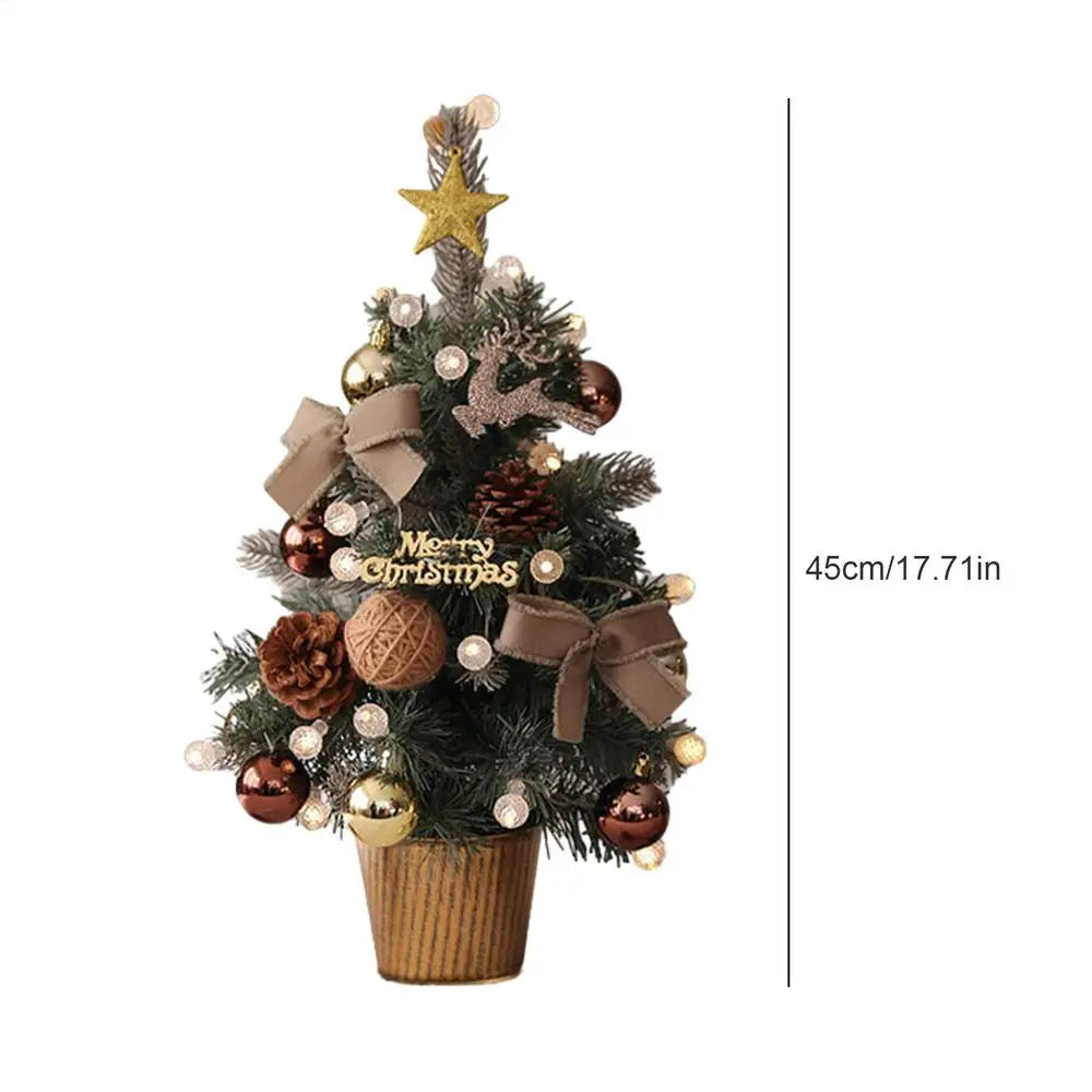 2025 New DIY Christmas Tree Mini Christmas Tree 45cm Tabletop Home Decoration Xmas Tree Ornaments Christmas Party New Year