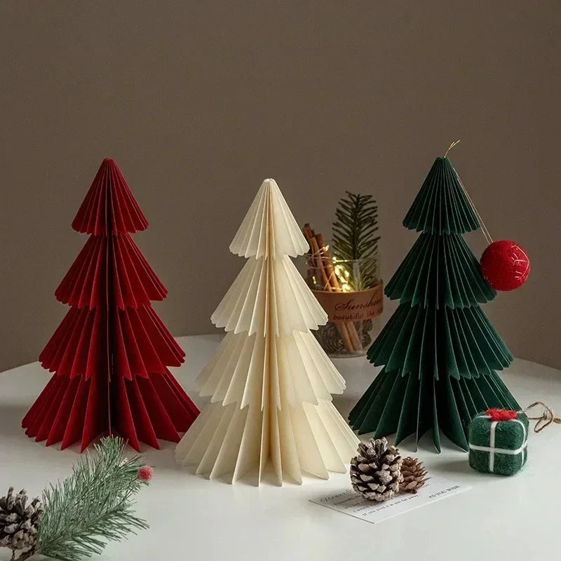 Christmas decoration paper christmas tree creative honeycomb folding table ornaments window scene decoration gift pendant