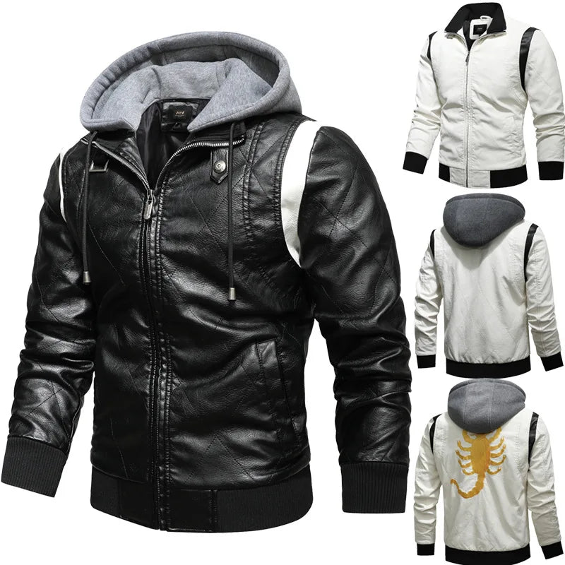 Autumn Winter Leather Jacket Men