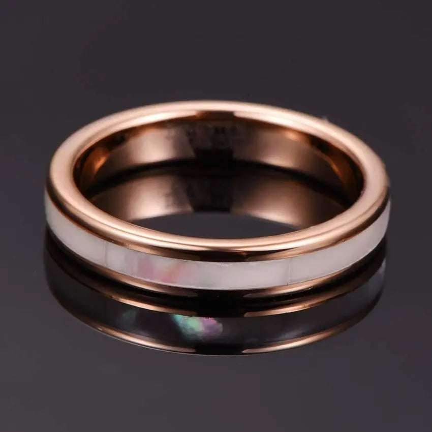 Women's Rose Gold Tungsten Steel Ring