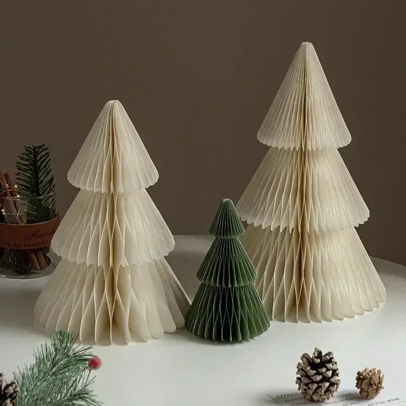 Christmas decoration paper christmas tree creative honeycomb folding table ornaments window scene decoration gift pendant