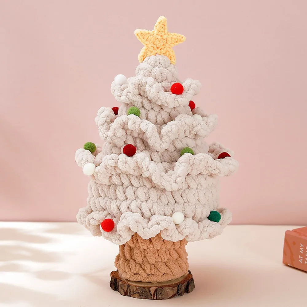 New Style Star Red Ball Christmas Tree Pure Handmade Wool Knitting Finished Product Holiday Decoration Christmas Creative Gifts