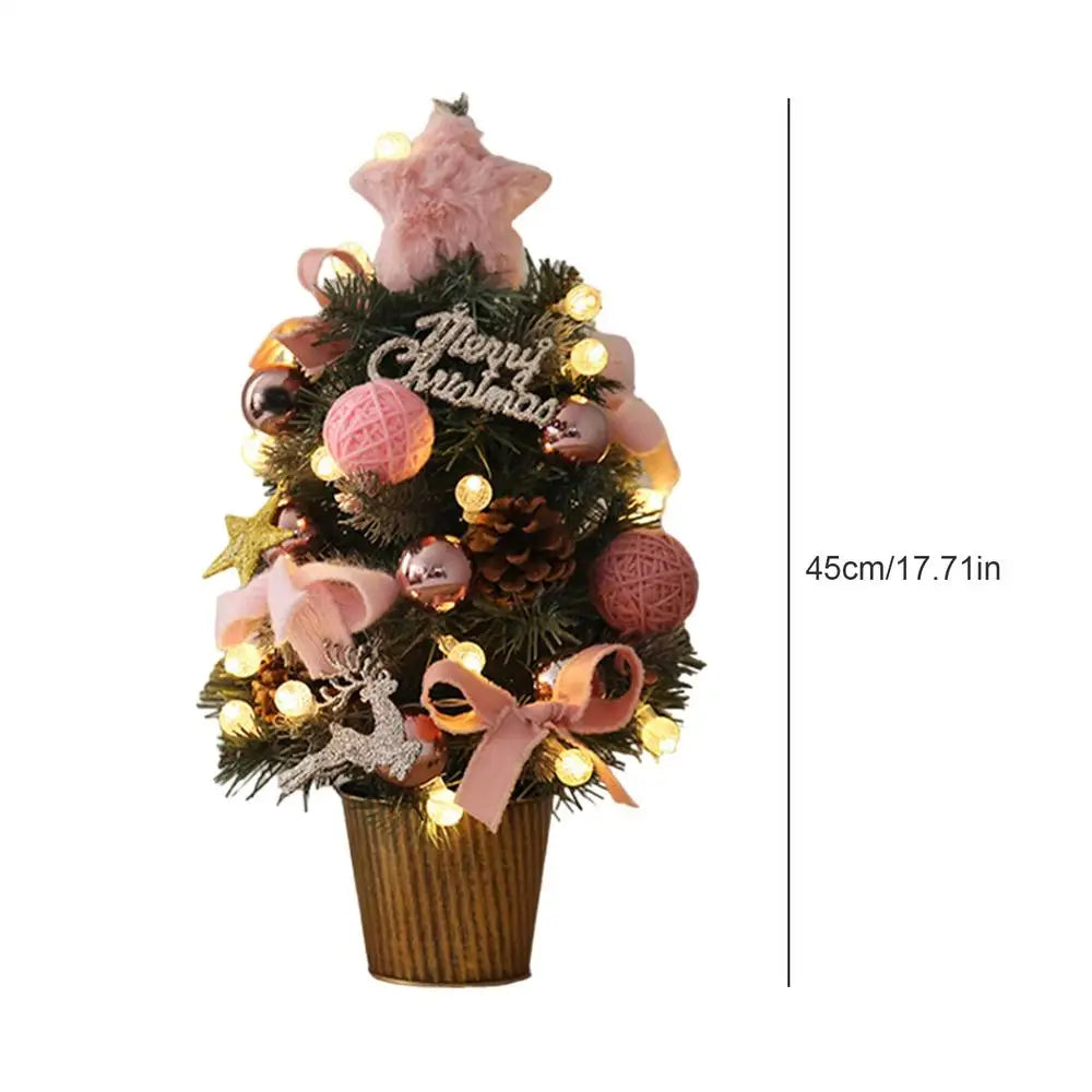 2025 New DIY Christmas Tree Mini Christmas Tree 45cm Tabletop Home Decoration Xmas Tree Ornaments Christmas Party New Year