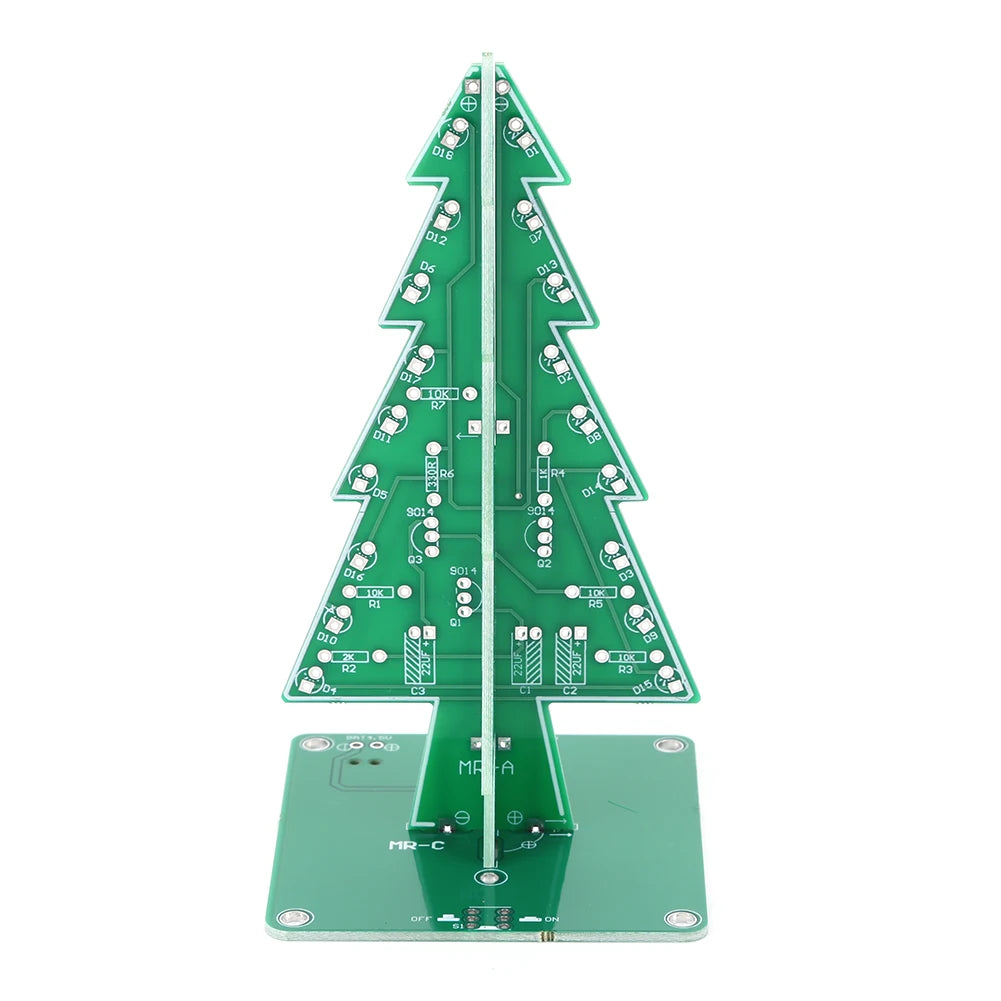 Lower Energy Consumption Soldering Practice Kit DIY 3D Christmas Tree Battery/USB Powered Electronic Exercise Kit for DIY Lovers