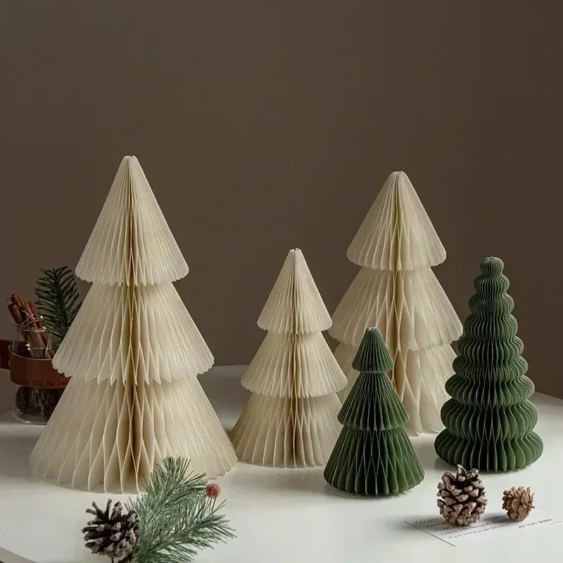 Christmas decoration paper christmas tree creative honeycomb folding table ornaments window scene decoration gift pendant